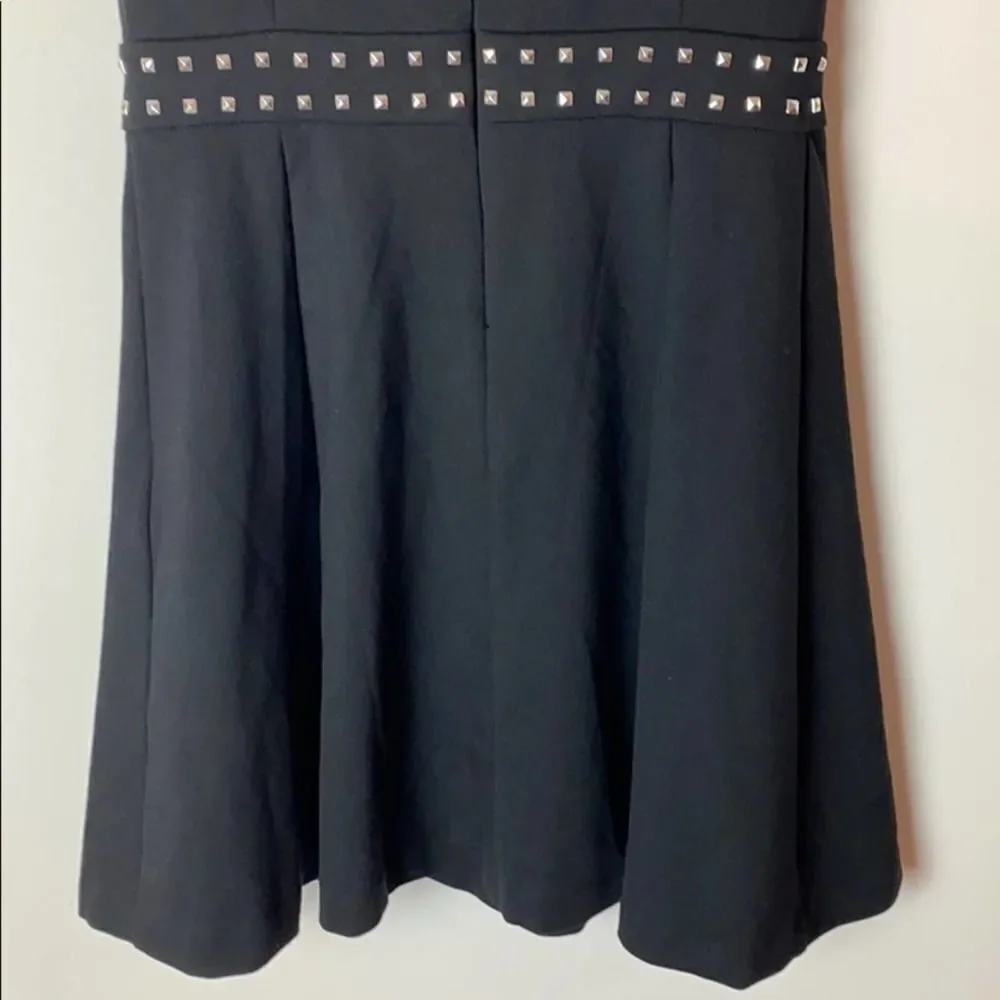 Michael Kors Studded Zipper-Trim Dress Black Small